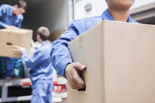 Removal team preparing a moving van for a residential relocation