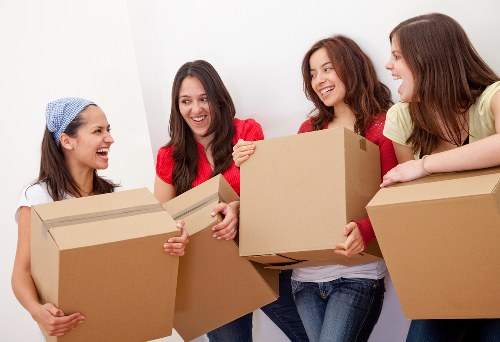 Packed commercial items ready for transport during a South London relocation
