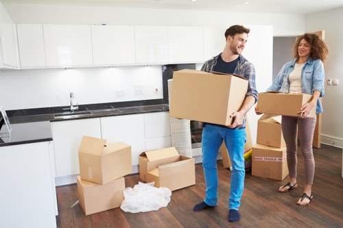 Family home removal service in Crystal Palace with boxes and furniture transport