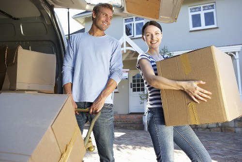 Professional movers handling commercial relocation tasks