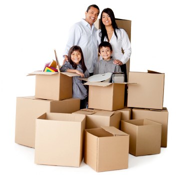 Packed boxes and furniture ready for flat removals in a Crystal Palace apartment